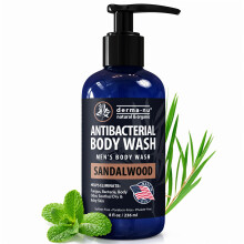Derma-Nu Herren-Krperwaschmittel krftiger und holziger Sandelholzduft, antibakterielles Duschgel fr Juckreiz, Fuekzeme und Rckenakne antibak