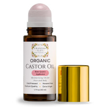 Grandma Flo's Naturals Biologische Ricinusolie met Rozenkwarts Roll-On Voor Gezicht en Lichaam - Fles, Koudgeperst
