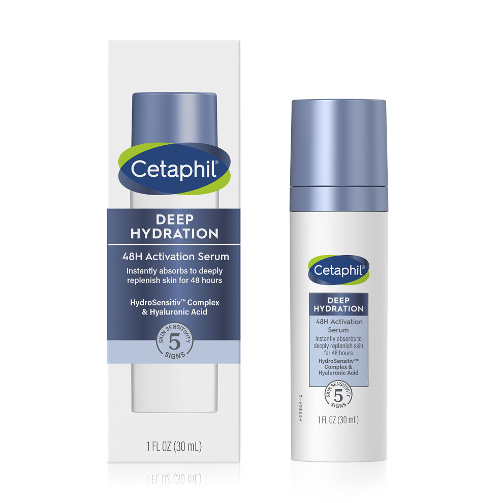 Cetaphil Deep Hydration 48Hr Activation Serum  1 fl oz  48 Hr Face Moisturizer for Dry  Sensitive Skin  With Hyaluronic Acid  Vitamin E & B  Derm-image-OPC-PHTG8D5-NEW