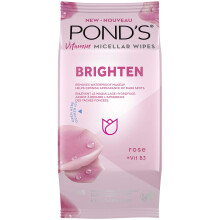 Pond's Vitamin Micellar Wipes Til Mrke Pletter Brighten Rose Fjerner Vandfast Makeup 25 Wipes