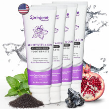 Sprinjene Sensibilit naturale e dentifricio libero di fluoro di gomma per denti e gengive forti - Dentifricio naturale per lenire la bocca secca e i