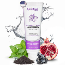 Sprinjene Sensibilit naturale e dentifricio libero di fluoro di gomma per denti e gengive forti - Dentifricio naturale per lenire la bocca secca e i
