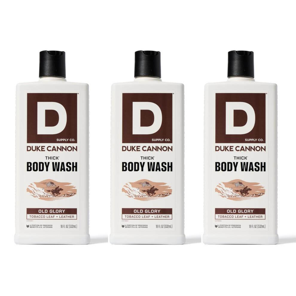 Duke Cannon Supply C Duke Cannon Supply Co. Thick High-Viscosity Body Wash For Men Smells Like Old Glory - Plant-Based Thickeners, Superior Lather, Natural Exfoliate, 17.5