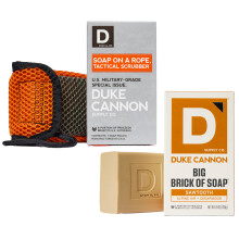 Duke Cannon Supply Co. Tactical Scrubber + Sawtooth Brick of Soap - Tvlpse av amerikansk militrkvalitet - Dual-Mesh Design fr hnder och ftt