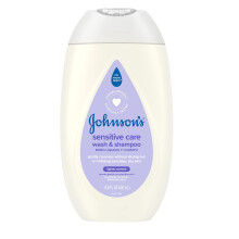 Johnson's Sensitive Care Baby Body Wash & Shampoo T   glich feuchtigkeitsspendendes 2-in-1-Baby-Duschgel & Shampoo zur sanften Reinigung trockener,