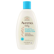 Aveeno Baby Healthy Start Nutritivo para recm-nascidos, sabonete lquido hipoalergnico para bebs com aveia prebitica, limpa suavemente a pele