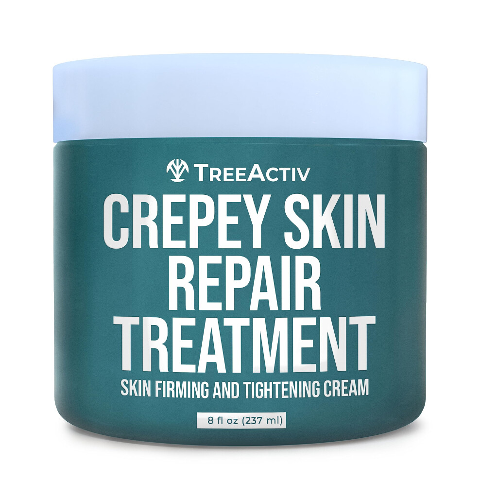 Treeactiv Cream Crepey Skin Repair Treatment 8Oz Firming For Face And Neck Skin Firming And Tightening Lotion With Hyaluronic Acid Crepey Ski