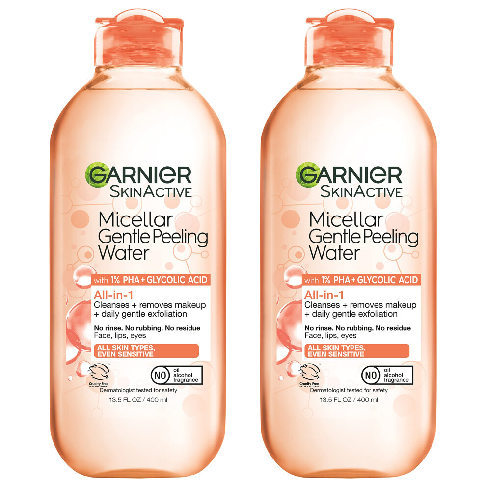 Garnier Skinactive Gentile Peleling Mycellar Water Avec 1% De Pha Et Un Nettoyant Pour Le Visage Exfoliant 1% Et D M Nagement 2 Pack-image