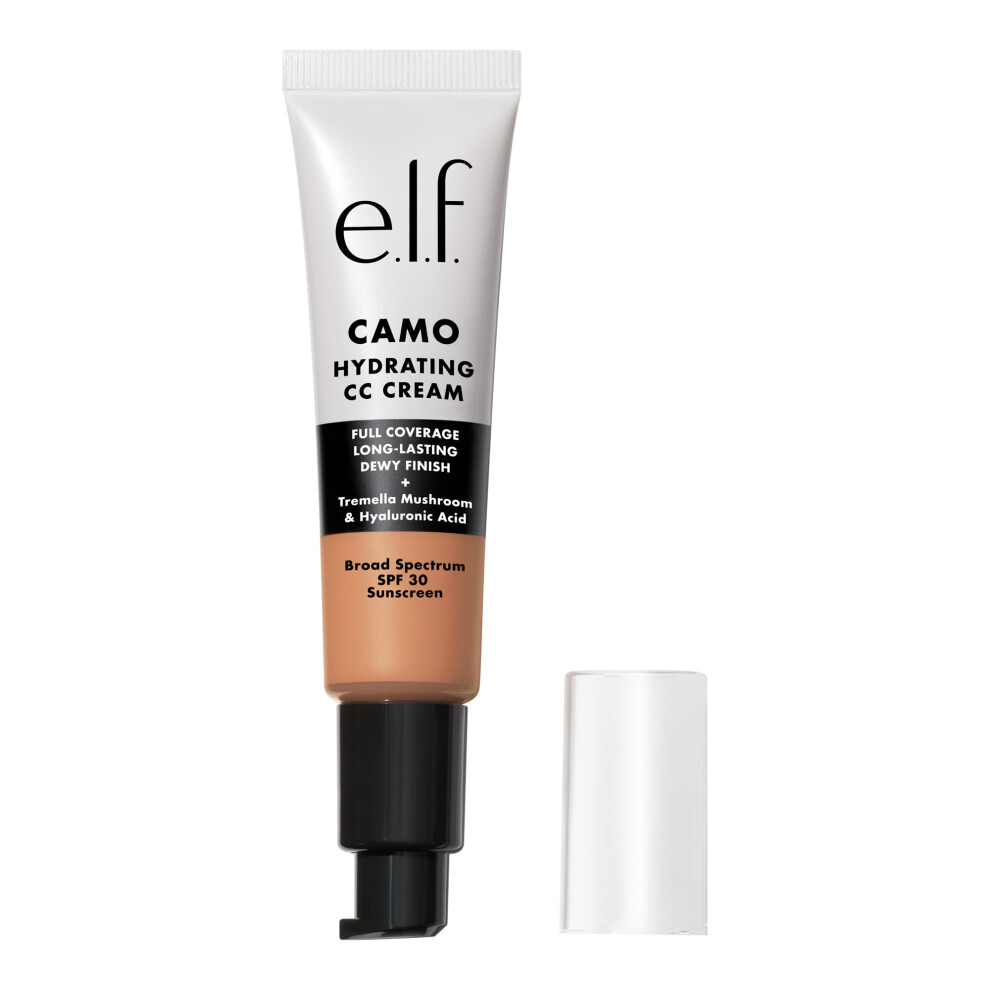 e.l.f. Hydrating Camo CC Cream  SPF 30  Color Correcting Full Coverage Foundation For A Dewy Finish  Vegan & Cruelty-Free  Medium 375 N