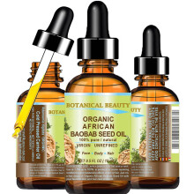 Botanical Beauty Bio-BAOBAB-SAMENL, 100 % rein natrlich, raffiniert, kaltgepresstes Trgerl, 0,5 Fl oz, 15 ml, fr Gesicht, Haut, Krper, Haare, L