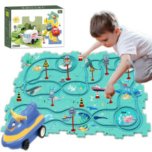 25 paquetes Racing Racing Racing Track Set Dinosaur Puzzle Puzzle Racing Track Cart Game Juego Juego de pista de carreras Prescolar Mejor regalo para