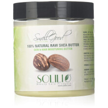 SmellGood - Czyste, nierafinowane maslo shea, calkowicie naturalne i organiczne w kolorze kosci sloniowej, pakowane w 16-uncjowy sloik 1 sztuka