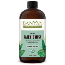 Banyan Botanicals Mint Daily Swish - Olio da Mungere Ayurvedico Biologico con Olio di Cocco - Collutorio