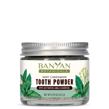 Banyan Botanicals Mint Cardamom Dente in polvere - Alternativa a ayurvedica del dentifricio senza fluoro con Miswak e carbone attivo (da AMLA) - Usi