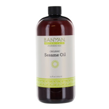 Banyan Botanicals Aceite de Sésamo - Orgánico y Sin Refino para Piel, Cabello, y Más - Múltiples Tamaños - 34oz.