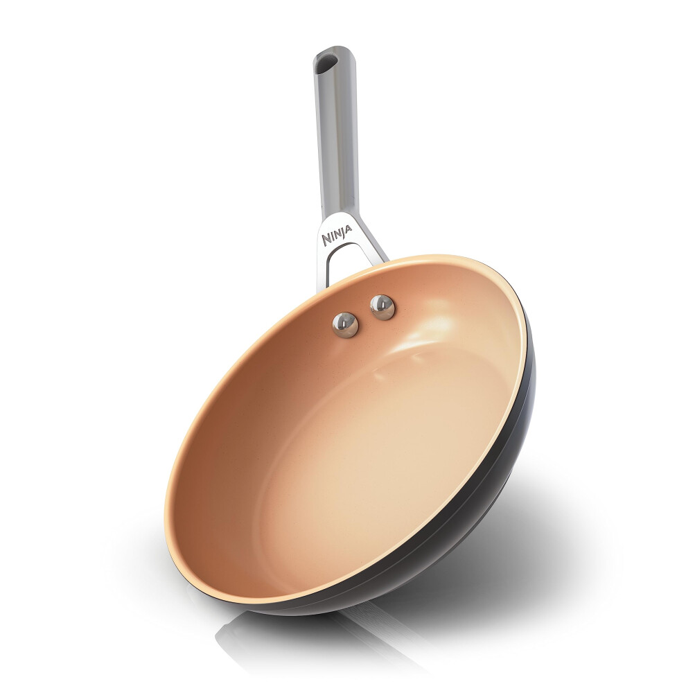 Ninja Extended Life Premium Ceramic 8"""" Fry Pan  Nonstick Fry Pans  Pots  PTFE Free  Healthy Cooking  Oven Safe to 550F  Dishwasher Safe  All Sto
