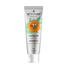ATTITUDE Zahnpasta mit Fluorid, beugt Karies und L   chern vor, vegan, tierversuchsfrei und zuckerfrei, Mango, 118 ml
