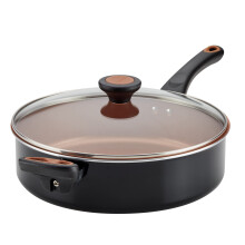Farberware Glide Ceramic Ceramiche Saute Saute Pan / Frying Pan / Fry Fry con tapa y mango de ayuda - 4 cuartos negros