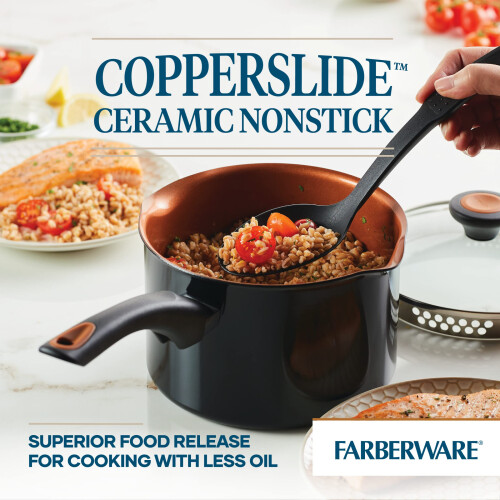 Farberware Farberware Glide Nonstick gryde/gryde med sil og lg 3 Quart (sort) 2