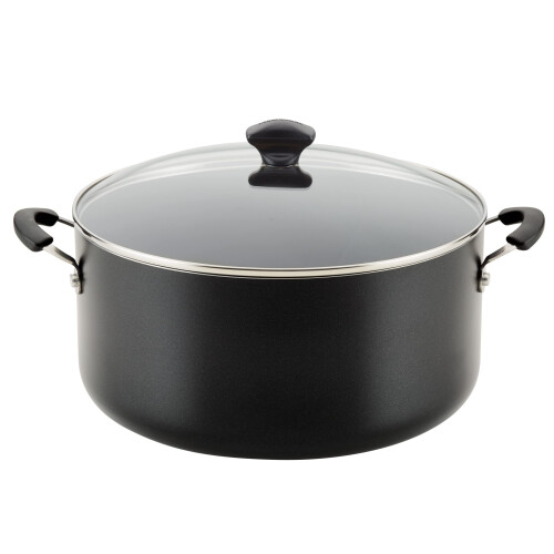 Farberware Farberware Cookware Antihaft-Suppentopf mit Deckel, 10,5 Quart, Schwarz