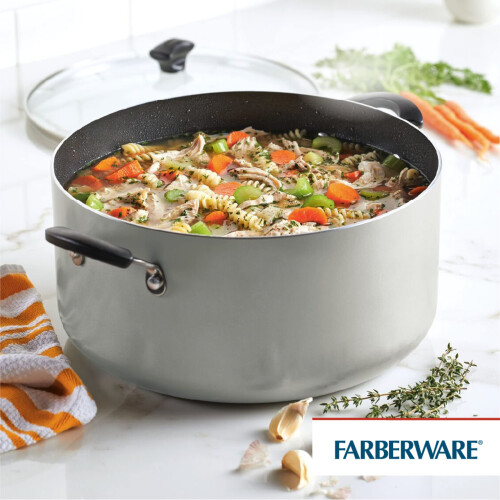 Farberware Ndob Farberware Neprilnav hrnec s poklic 10,5 Quart Silver 2
