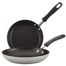 Farberware Cookstart Diamondmax Freing sarts/sartet set de lavavajillas de 8.25 pulgadas y 10 pulgadas de plata