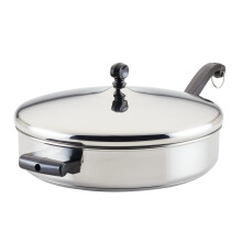 Farberware Classic Saute Pan / Frying Pan / Fry Fry con tapa y mango de ayuda - 4.5 cuartos plateados 50012
