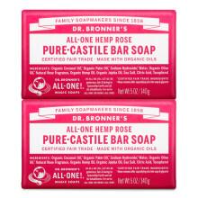 Dr. Bronner's-Pure-Castile Bar Soap (Rose 5 Ounce 2-Pack)-Gemaakt met organische olin voor gezicht lichaam en haar zachte en hydraterende biolog