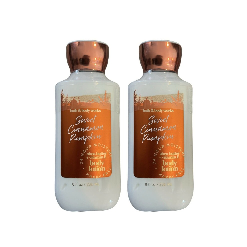 Bath and Body Works Gift Set of 2 - 8 Fl Oz Lotion - (Sweet Cinnamon Pumpkin) Multicolor