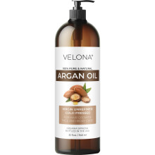 Velona Arganl  32 Fl Oz (mit Pumpe) | 100 % rein und natrlich | Marokko-l | Stimulieren Sie das Haarwachstum, Haut, Krper- und Gesichtspflege |