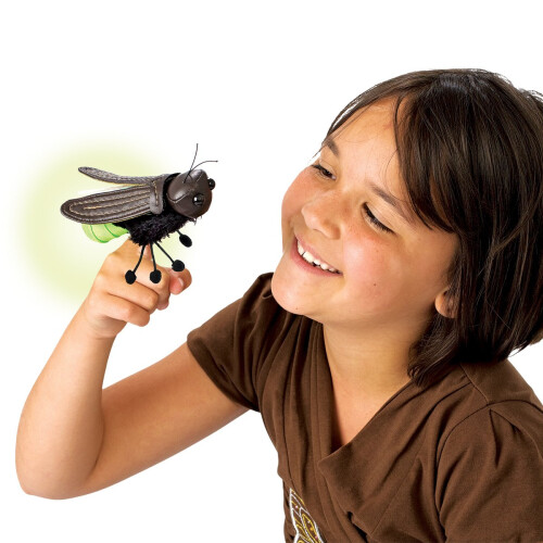 Folkmanis Mini Firefly Finger Puppet  Green  Black  1 EA 2