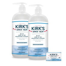 Kirk's 3-i-1 hoved til t? n?rende flydende reng?ringsmiddel & rejsest?rrelse bars?be - til m?nd, kvinder og b?rn - Premium kokosolie og Aloe Vera
