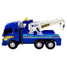 Big Daddy Let's Pretend Wrecker Tow Truck - Friction Powered Police Style Toy Truck with Adjustable Strings