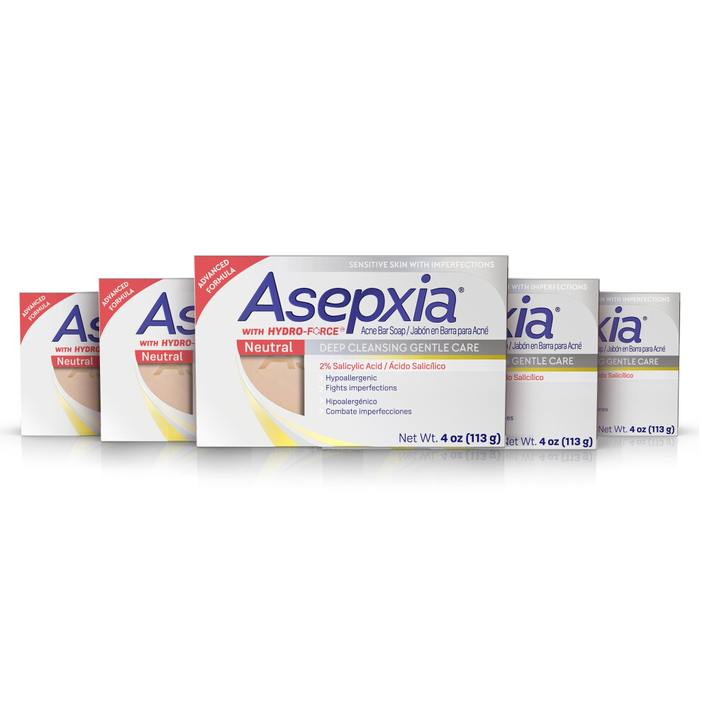 Asepxia Cleansing Bar Neutral Multipack: Leczenie Tradziku Zapobiega Pryszczom I Zaskrnikom Formula Kwasu Salicylowego Glebokie Oczyszczanie Dla-image