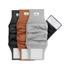 Banda Abdominal Lavável Premium para Cães Machos (3pack), Cor: Natural, Tamanho: Pequeno