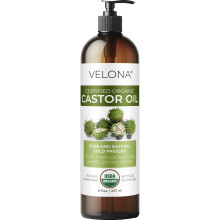 velona USDA-zertifiziertes Bio-Rizinusl  237 ml | Fr Haarwachstum, Wimpern und Augenbrauen | Kaltgepresstes Naturl USP-Qualitt | Hexanfrei L