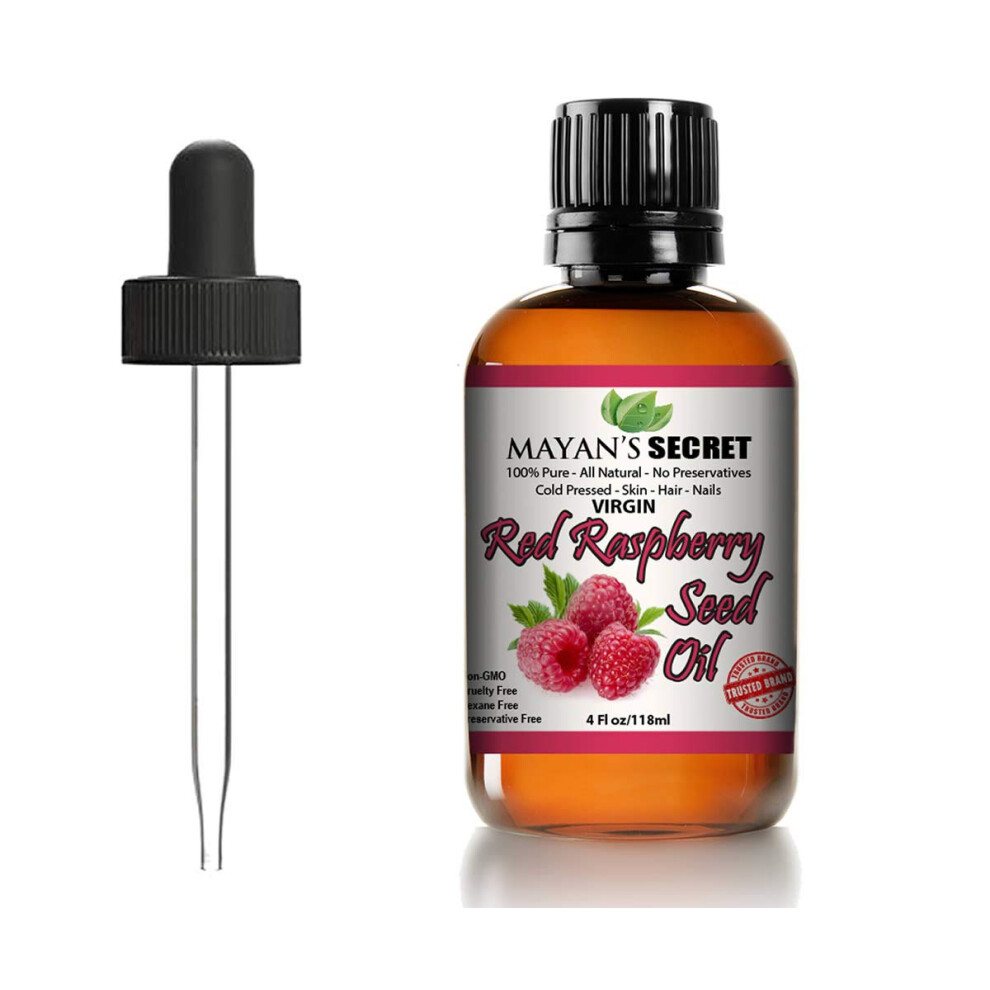 Mayan's Secret Red Raspberry Seed Oil Cold Pressed Unrefined (Virgin) Undiluted 100% Natural For Face Hands Scars And Breakouts (1 Fl Oz) ( R