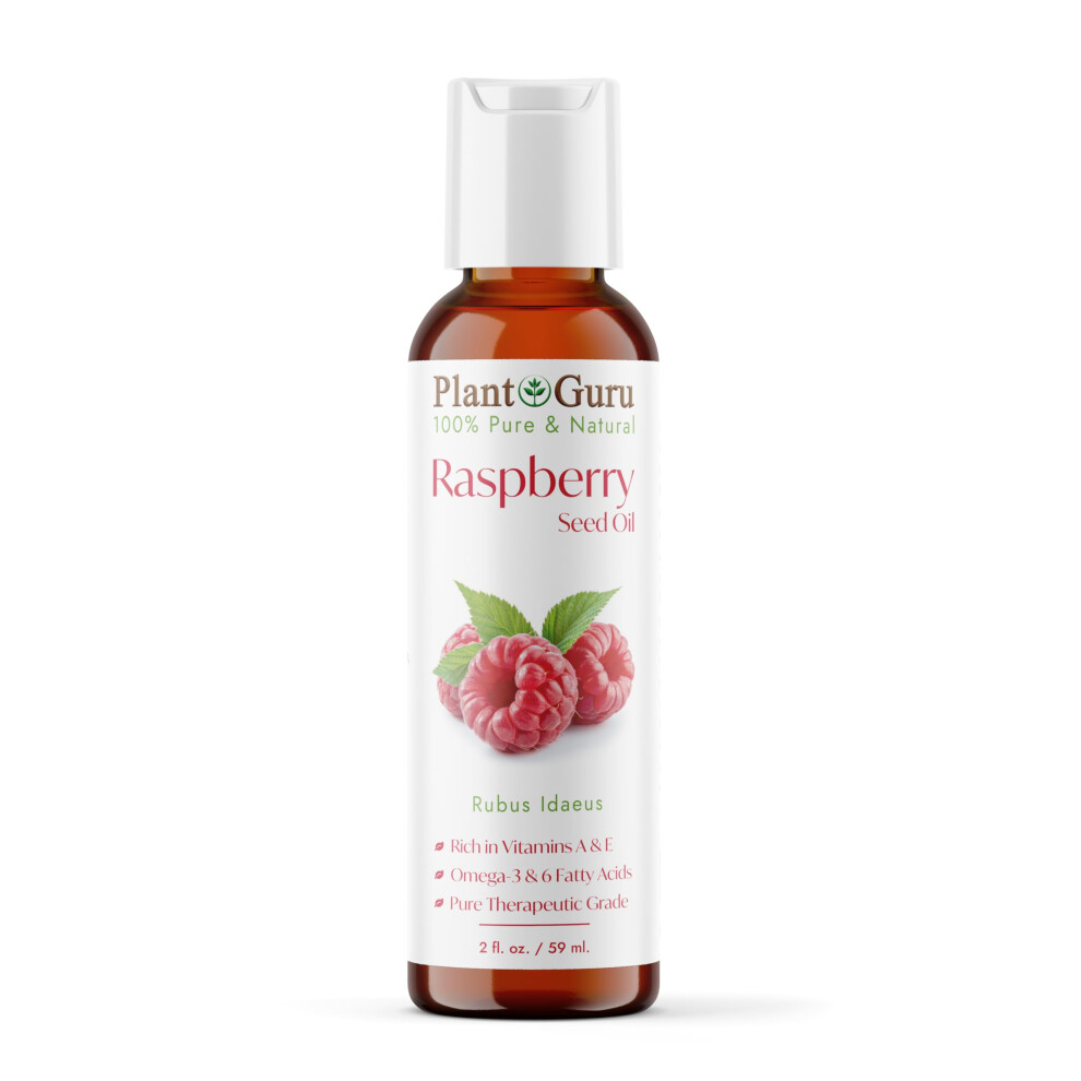 Plant Guru Raspberry Seed Oil 2 Oz. Virgin Unrefined Cold Pressed 100% Pure Natural - Skin Body And Face. Great For Psoriasis & More!