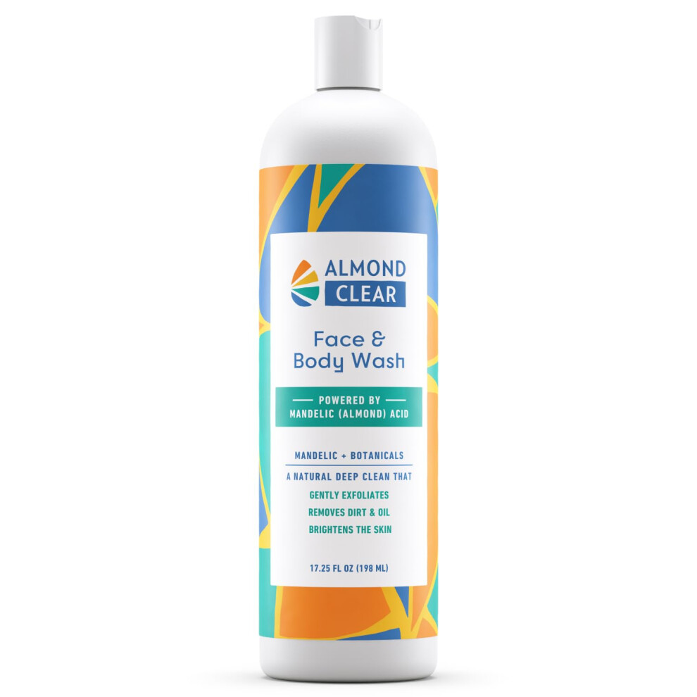 Almond Clear Face & Body Wash [17.25 Fl Oz] Skin Care For Acne And Folliculitis-Prone Skin - Gentle Everyday Exfoliating Cleanser With Mandelic A