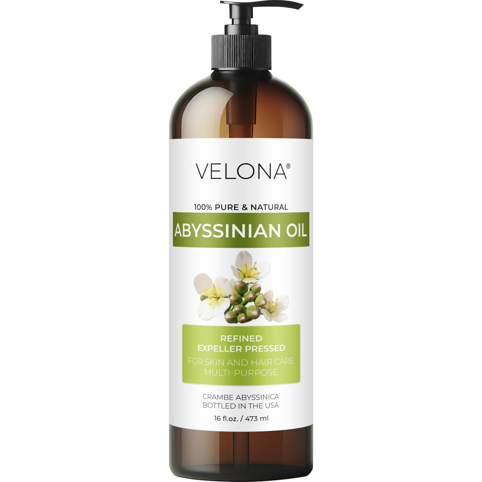 Velona Abyssinian Oil 16 Fl Oz | 100% Pure And Natural Carrier Oil | Cold Pressed | Hair Body Care | Use Today - Enjoy Results