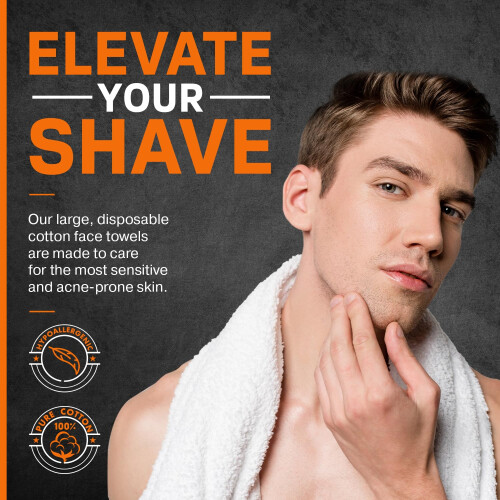 SHAVE STACK 100% Baumwollrasurtücher für Männer - 30 Stück, 12 x 10" 1