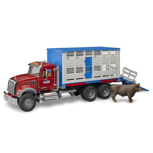 Bruder Bruder 02830 Mack Granite Viehtransporter mit 1 Rind