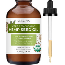 velona Hanfsamenl USDA-zertifiziertes Bio-l  4 fl oz | 100 % reines und natrliches Trgerl | Unraffiniert kaltgepresst | Haar-Krper-Gesichts- u