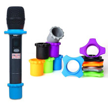 YTYKINOY 6 conjuntos de microfone porttil sem fio prova de vibrao, proteo anti-rolamento de microfone, anel de silicone e suporte de manga