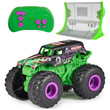 Monster Jam Official Grave Digger Remote Control Monster Truck with Ramp Small 1:64 Scale RC Cars Kids Toys for Boys and Girls Ages 3 4 5 6 and