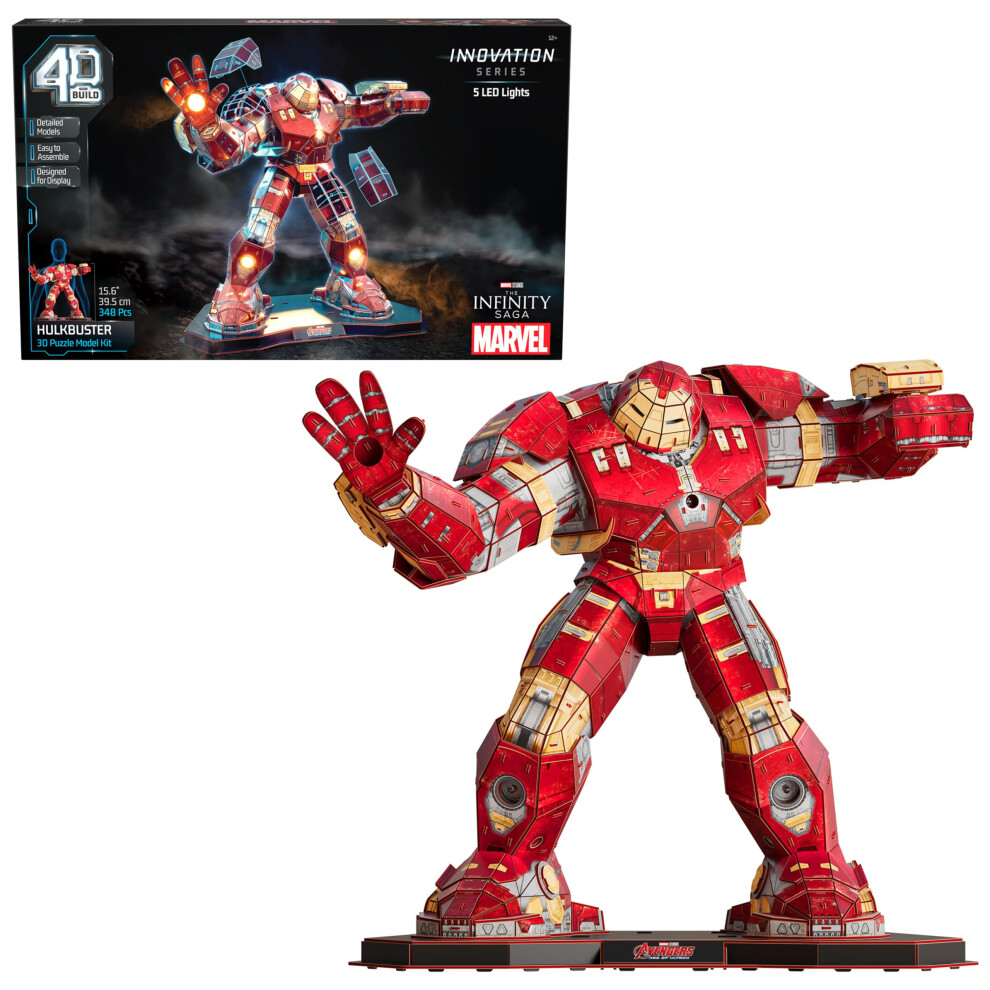 4D Build  Marvel Hulkbuster 3D Model Kit with LED Lights  Innovation Series  Marvel Collectibles & Desk D?cor  Adult Puzzle  Building Toys  3D Pu-image-OPC-PHTGCTD-NEW