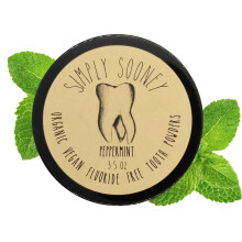 Semplicemente sooney vegan fluoruro di dentifricio libero in polvere olio essenziale di menta eccellente Io sbiancante naturale I denti pi forti (3,