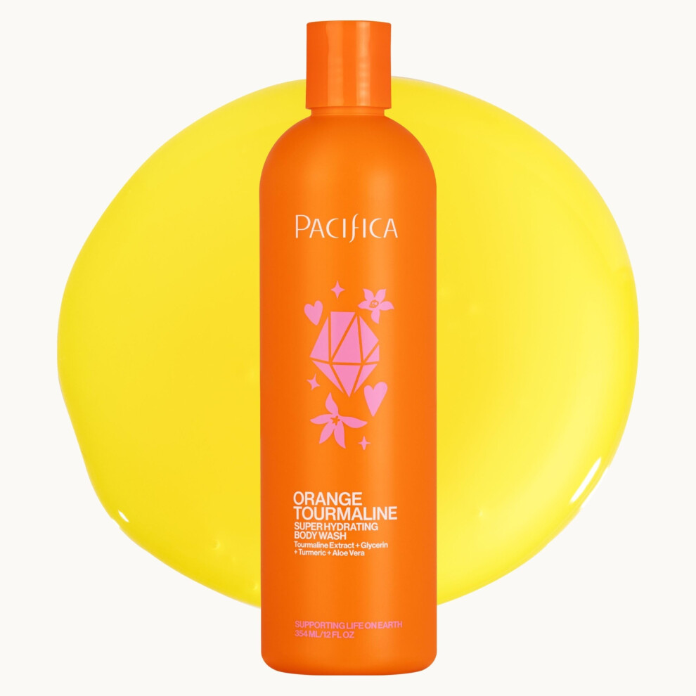 Pacifica Body Wash - Orange Tourmaline Super Hydrating Body Wash - Bath & Shower Gel - Clean Beauty  Vegan & Cruelty-Free Dermatologist Tested