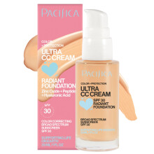 Pacifica Ultra CC Cream Radiant Foundation SPF 17 (natrliches Medium)  Getnte Feuchtigkeitscreme mit mittlerer Deckkraft + mineralischer Sonnensch