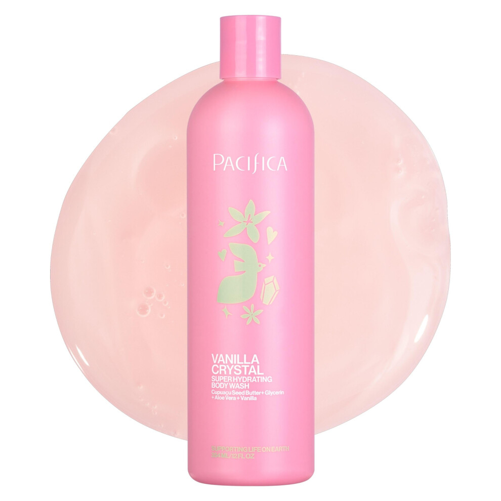Pacifica Body Wash - Vanilla Crystal Super Hydrating Body Wash - Bath & Shower Gel - Clean Beauty  Vegan & Cruelty-Free Dermatologist Tested